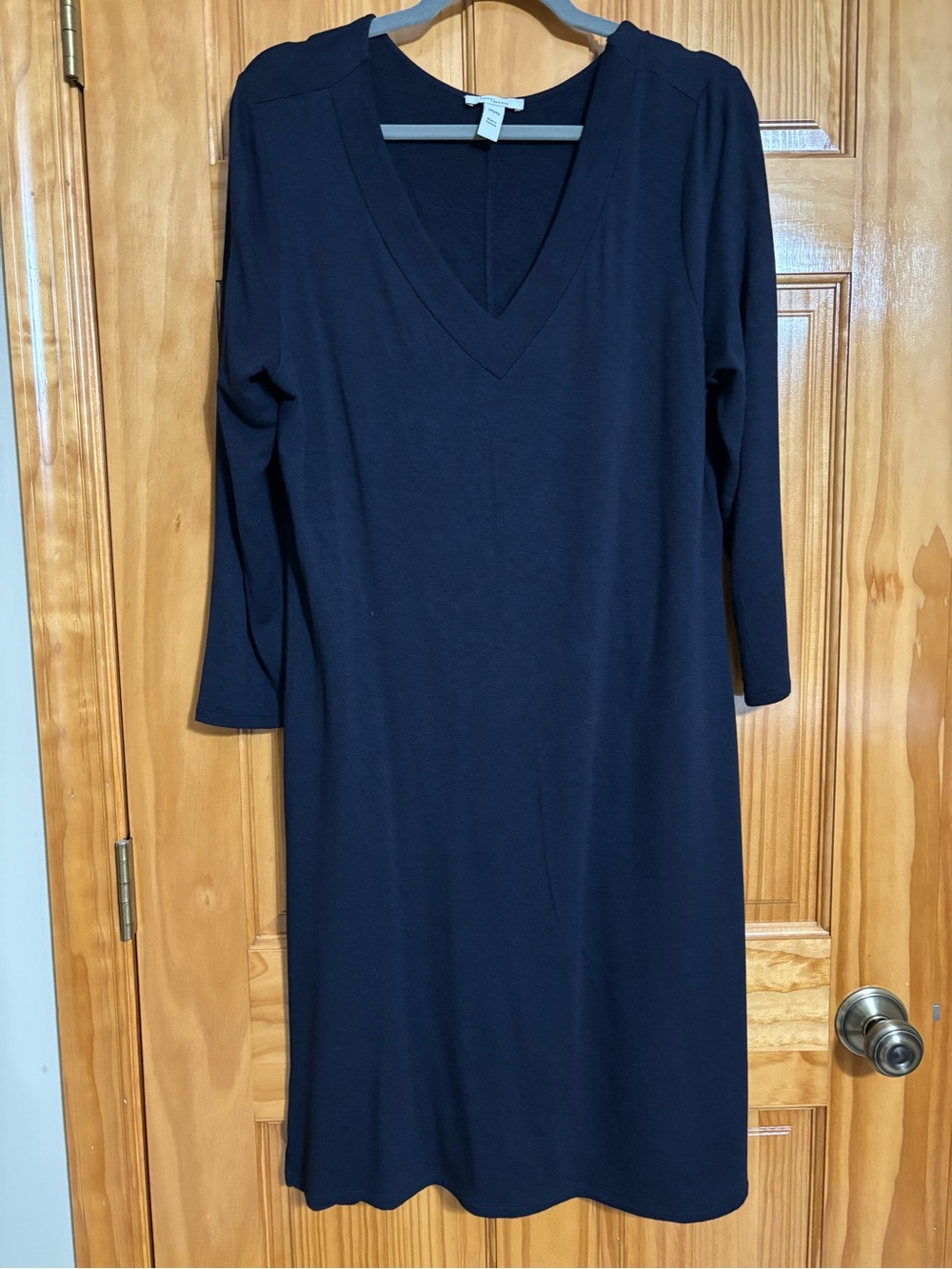 Daily Ritual Navy V-Neck Midi Dress